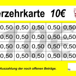 Hanika Verzehrkarte 10 EUR gestaltet und abgenommen