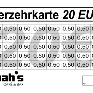 Kunst Verzehrkarten 20 EUR gestaltet und abgenommen