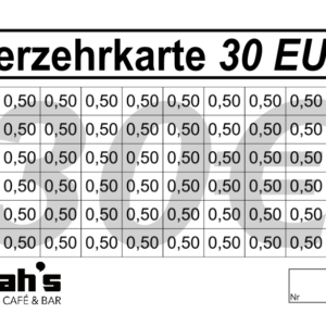 Kunst Verzehrkarten 30 EUR gestaltet und abgenommen