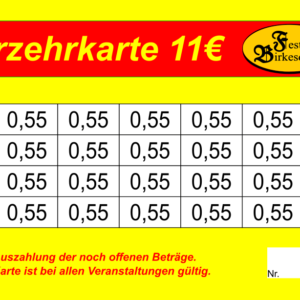 Festhalle Birkesdorf Verzehrkarten 11 EUR Nachbestellung