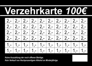 Ackermann Verzehrkarten 100 EUR gestaltet und abgenommen
