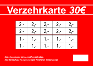 Ackermann Verzehrkarten 30 EUR gestaltet und abgenommen