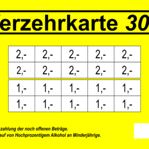 Ackermann Verzehrkarten 30 EUR gestaltet und abgenommen