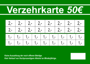 Promokarten Verzehrkarten 50 EUR gestaltet und abgenommen