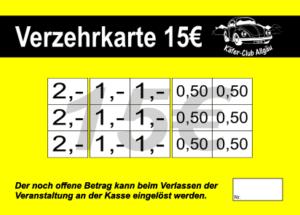 Vehoff Verzehrkarten 15 EUR gestaltet und abgenommen