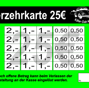 Vehoff Verzehrkarten 25 EUR gestaltet und abgenommen