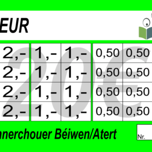Rosier Verzehrkarte 20 EUR gestaltet und abgenommen