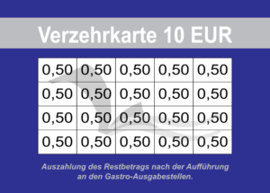 Hunner Verzehrkarte 10 EUR gestaltet und abgenommen