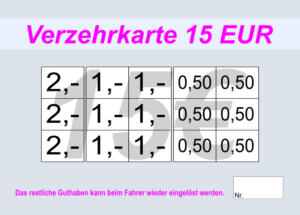 Callsen Verzehrkarte 15 Nachbestellung