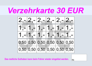 Callsen Verzehrkarte 30 Nachbestellung