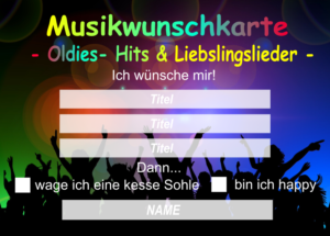 Starclub Musikwunschkarte Nachbestellung