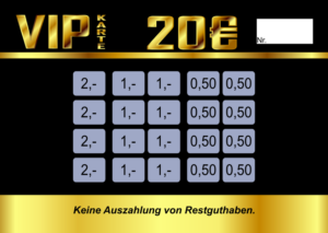 Schmitt Verzehrkarten 20 EUR VIP gestaltet und abgenommen