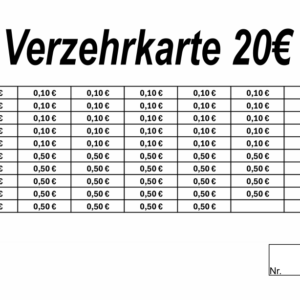 Bartsch Verzehrkarten 20 EUR Nachbestellung