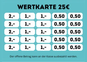 Tress Verzehrkarte 25 EUR zum Drucken aufbereitet