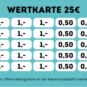 Tress Verzehrkarte 25 EUR zum Drucken aufbereitet