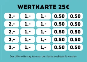 Tress Verzehrkarte 25 EUR zum Drucken aufbereitet