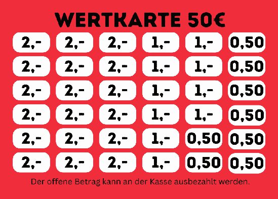 Tress Verzehrkarte 50 EUR zum Drucken aufbereitet