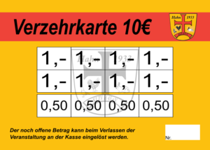 Helfmann Verzehrkarte 10 EUR Blumen gestaltet und abgenommen