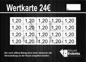 Akyel Verzehrkarte 24 EUR gestaltet und abgenommen