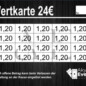 Akyel Verzehrkarte 24 EUR gestaltet und abgenommen