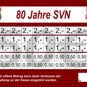 Blum Verzehrkarte 50 EUR dunkel rot gestaltet und abgenommen