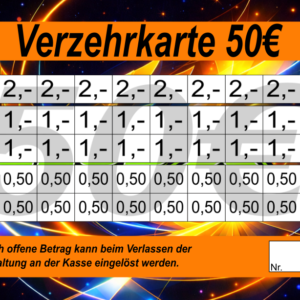 Timm Verzehrkarte 50 EUR gestaltet und abgenommen