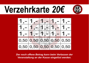Bicking Verzehrkarte 20 EUR gestaltet und abgenommen