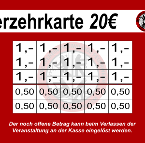 Bicking Verzehrkarte 20 EUR gestaltet und abgenommen