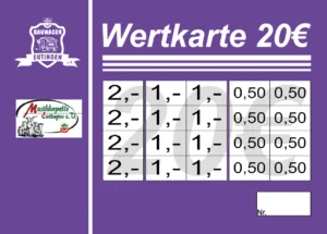 Platz Verzehrkarte 20 EUR Nachbestellung