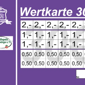 Platz Verzehrkarte 30 EUR Nachbestellung