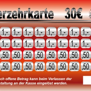 Leeb Verzehrkarte 30 EUR gestaltet und abgenommen