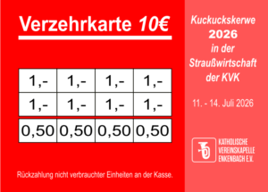 Kronenberger Verzehrkarte 10 EUR gestaltet und abgenommen