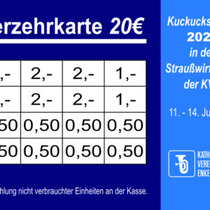 Kronenberger Verzehrkarte 20 EUR gestaltet und abgenommen