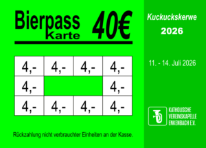 Kronenberger Bierpass 40 EUR gestaltet und abgenommen