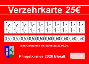 Zwicker Verzehrkarte 25 EUR gestaltet und abgenommen