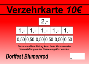 Eddel Verzehrkarte 10 EUR Nachbestellung