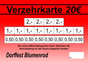 Eddel Verzehrkarte 20 EUR Nachbestellung