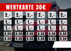 Müller Verzehrkarte 30 EUR zum Druck aufbereitet