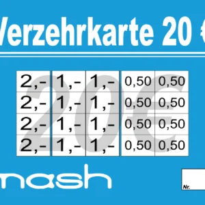 Mash Verzehrkarte 20 EUR gestaltet und abgenommen