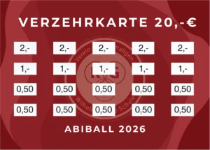 Fischer 20 EUR Verzehrkarten rot zum Drucken aufbereitet