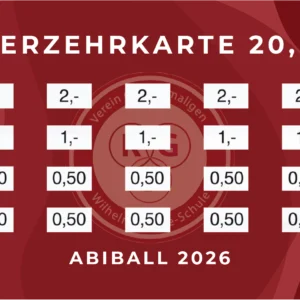 Fischer 20 EUR Verzehrkarten rot zum Drucken aufbereitet