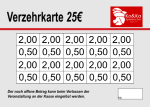 Mannke Verzehrkarte 25 EUR Nachbestellung