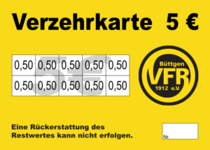 Sager Verzehrkarte 5 EUR gestaltet und abgenommen