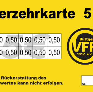 Sager Verzehrkarte 5 EUR gestaltet und abgenommen