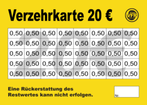 Sager Verzehrkarte 20 EUR gestaltet und abgenommen