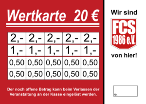 Claudino Verzehrkarten 20 EUR gestaltet und abgenommen