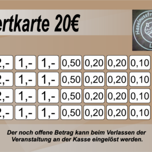 Bernard Verzehrkarte 20 EUR gestaltet und abgenommen