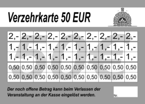 Schell Verzehrkarte 50 EUR gestaltet und abgenommen