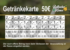Spielberg Verzehrkarte 50 EUR Nachbestellung