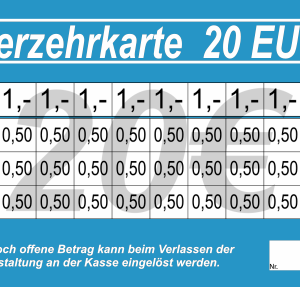 Gatzka Verzehrkarte 20 EUR Nachbestellung